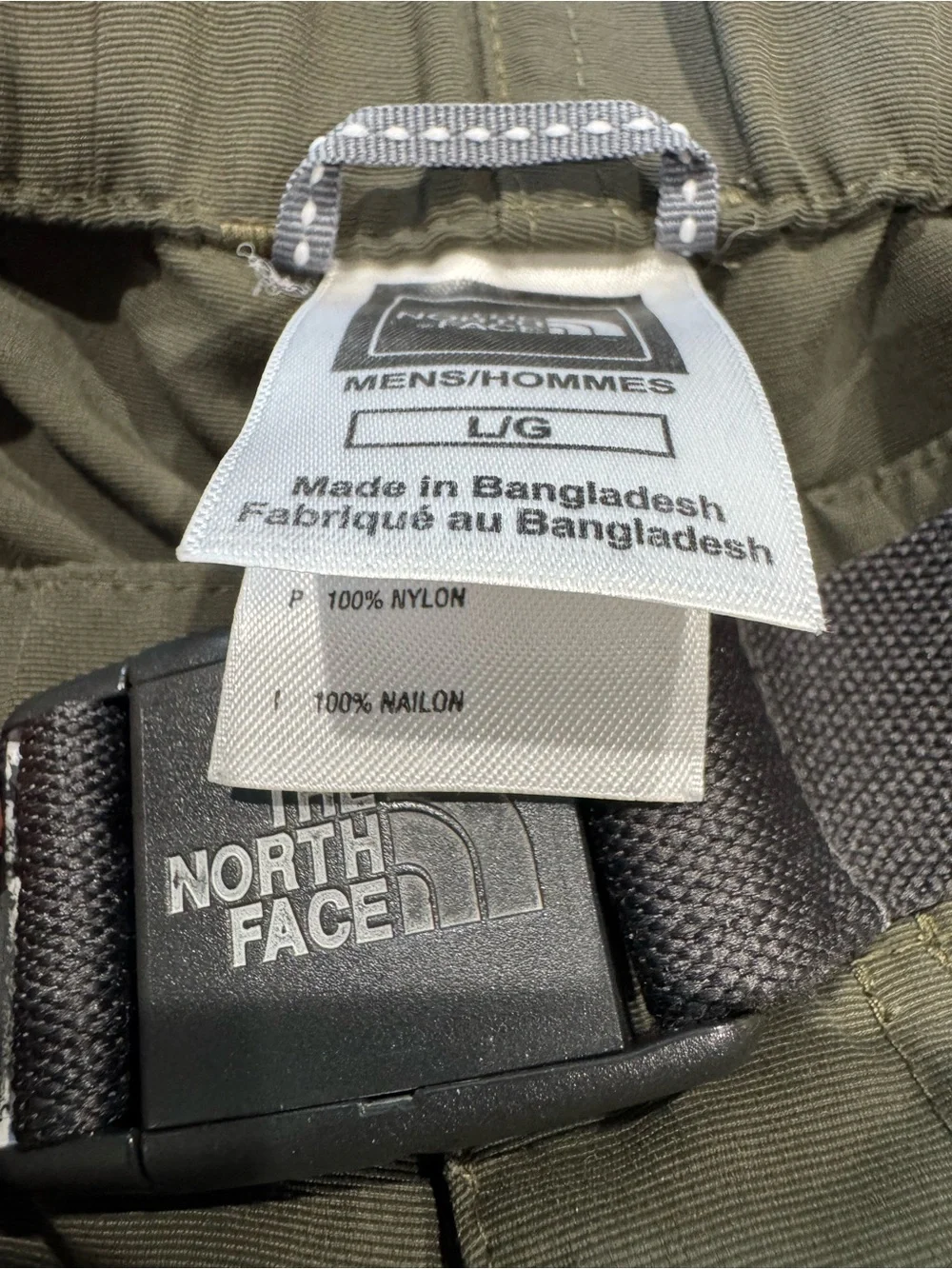 The North Face Men's Olive Cargo Shorts with Webbing Belt